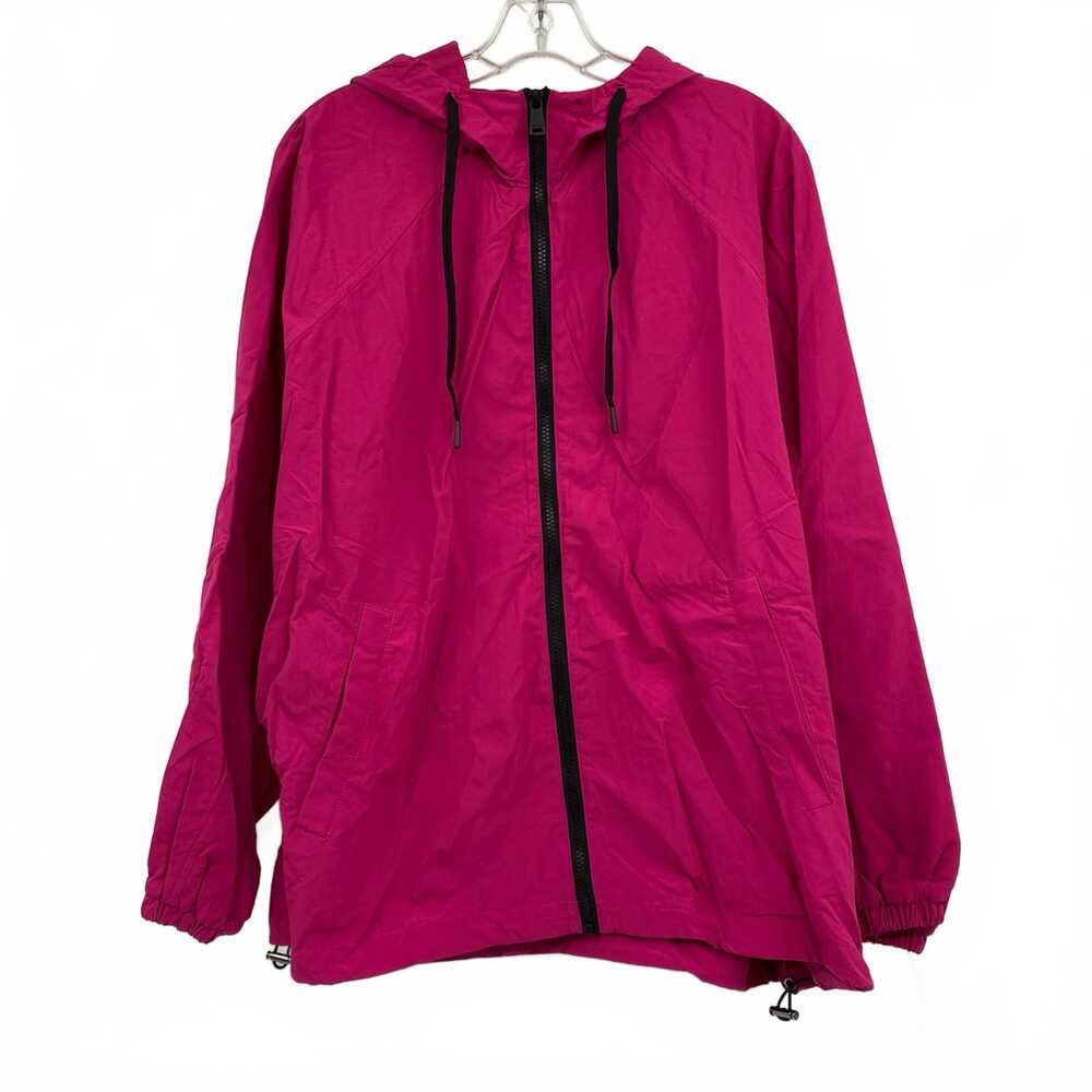 Bernardo Fuchsia Nylon Zip-Up Jacket | Women’s XL Utility Coat